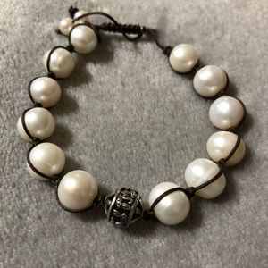 Silpada Pearl & Leather Bracelet